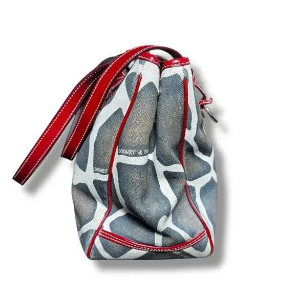 Dooney & Bourke Giraffe Print Leather Tote Purse w/ Matching Clutch & Key Case - Picture 5 of 11